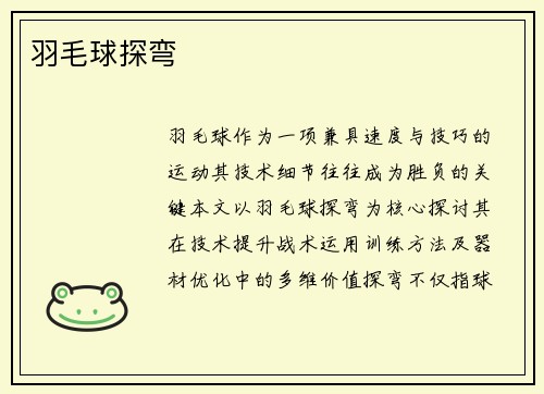 羽毛球探弯